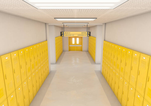 Yellow School Lockers Light