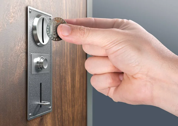 Vintage Chrome Coin Receptacle — Stock Photo, Image