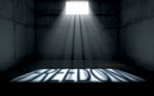 Sunshine Shining In Prison Cell Window — Stock Photo, Image