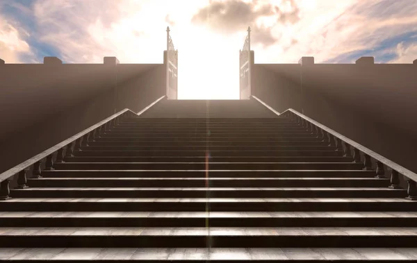 Лестница к небесным воротам — стоковое фото