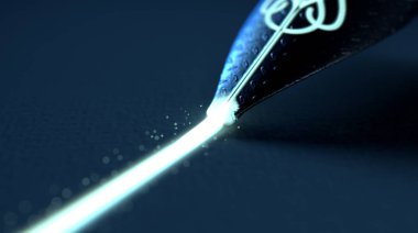 Dolma kalem çizim parlak çizgi