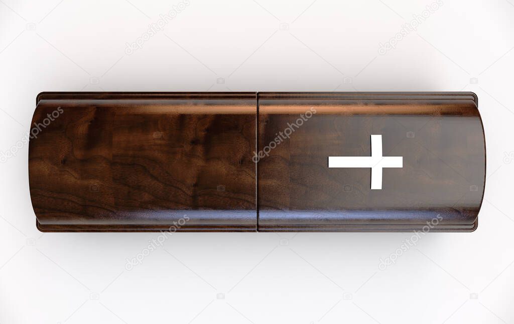 Modern Coffin And Crucifix