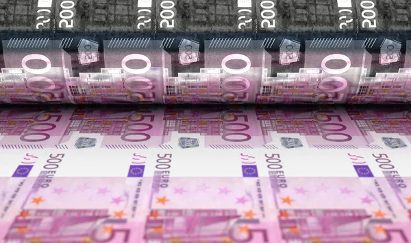 Printing Euro Bank Notes — Stock Photo, Image