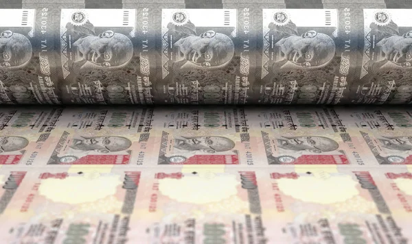 Stampa di note di rupia indiana — Foto Stock