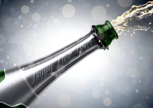 Pezsgős üveg Boldog új évet! — Stock Fotó