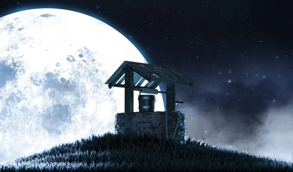 Силуэт луны — стоковое фото