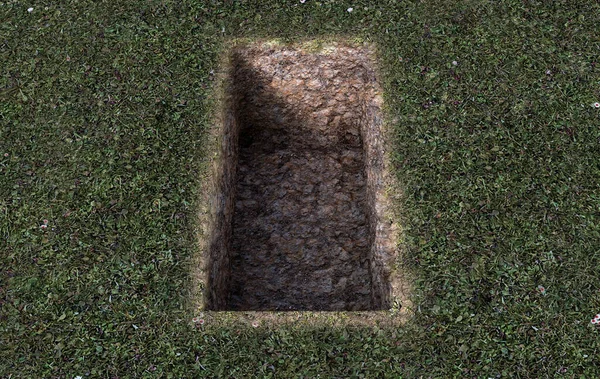 Open Empty Grave Hole