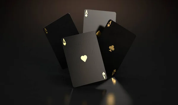 ブラックカジノカード｜Aces — ストック写真