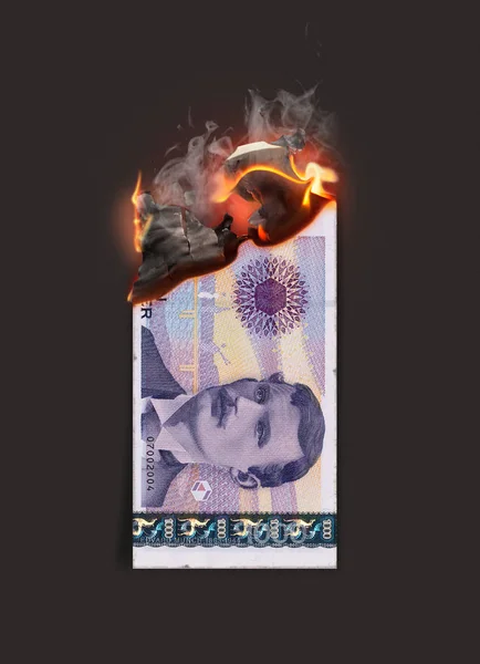 Kroner branden Cash Note — Stockfoto