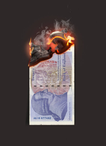 Банкнота на сжигание фунта
