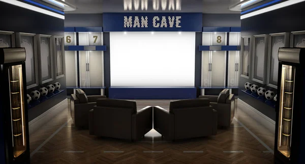 Soccer Man Cave Interior — 图库照片