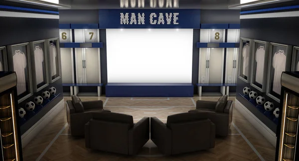 Soccer Man Cave Interior — Stock Photo, Image