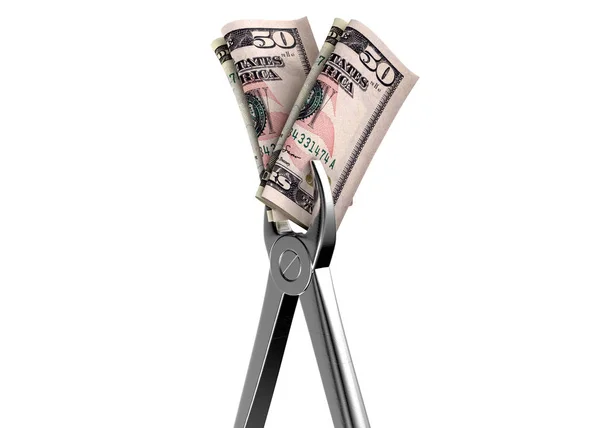 Dentist Pliers And Dollar Banknotes — Stock Photo, Image