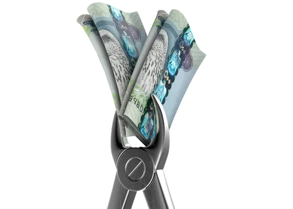 Dentist Pliers And Ruble Banknotes — Stock Photo, Image