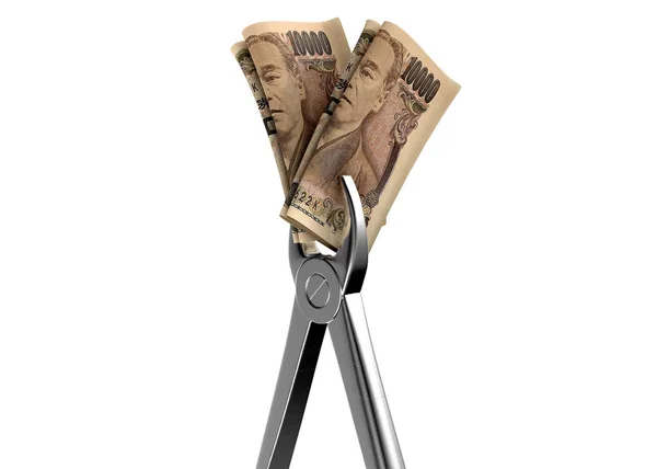Dentist Pliers And Yen Banknotes — Stock Photo, Image