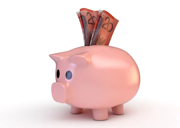 Piggy Bank With Banknotes — Stock Photo, Image