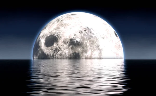 月の水地平線 — ストック写真