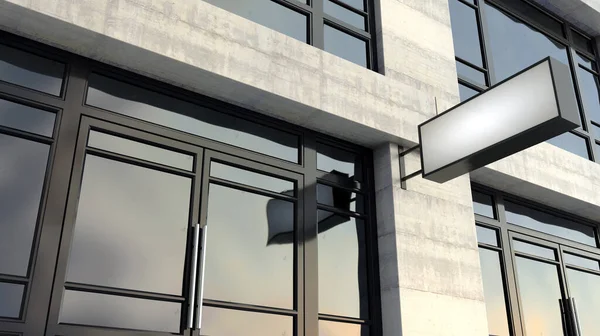 Fachada rectangular de la tienda exterior del signo de la caja de luz —  Fotos de Stock