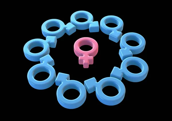 Female Attracting Male Symbols — Stock Photo, Image