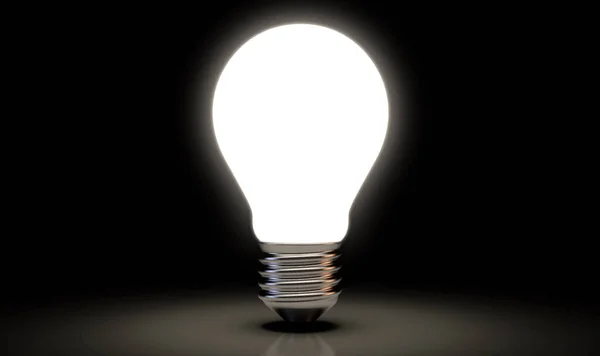 Concept Ampoule Standard Déconnectée Brillamment Éclairée Sur Fond Sombre Rendu — Photo