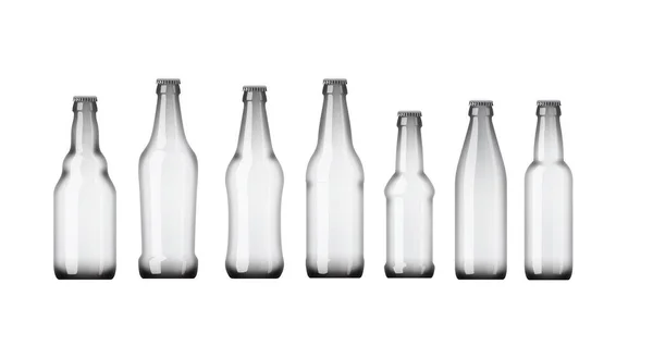 Vector Van Diverse Glazen Bierflesjes — Stockvector