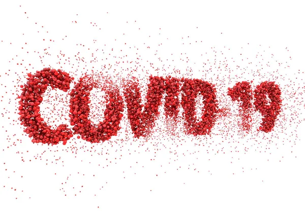 Testo Primo Piano Composto Molecole Virus Rosso Che Descrivono Parola — Foto Stock
