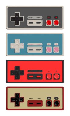 Düzenli klasik dikdörtgen oyun denetleyicilerinin bir vektör illüstrasyonu