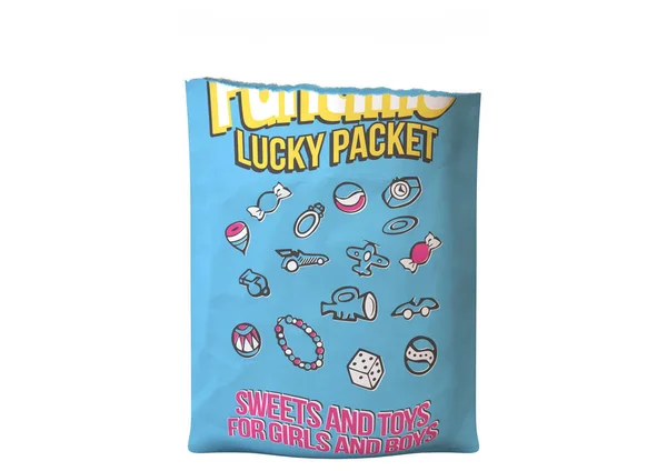 Concept Design Resembling Torn Opened Classic Childrens Lucky Packet Displaying — Stock Photo, Image