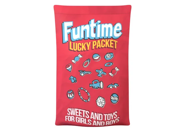 Concept Design Resembling Classic Vintage Childrens Lucky Packet Displaying Illustrations — Stock Photo, Image