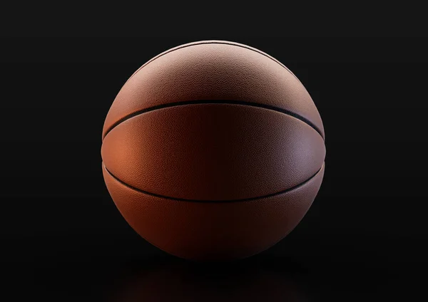 Regulation Orange Black Rubber Basketball Dramatic Lighting Isolated Black Studio — Stock Photo, Image