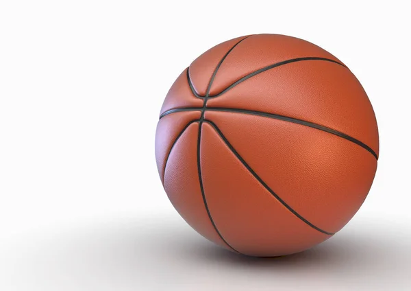 Regulační Oranžový Černý Gumový Basketbal Dramatickém Osvětlení Izolovaném Bílém Pozadí — Stock fotografie
