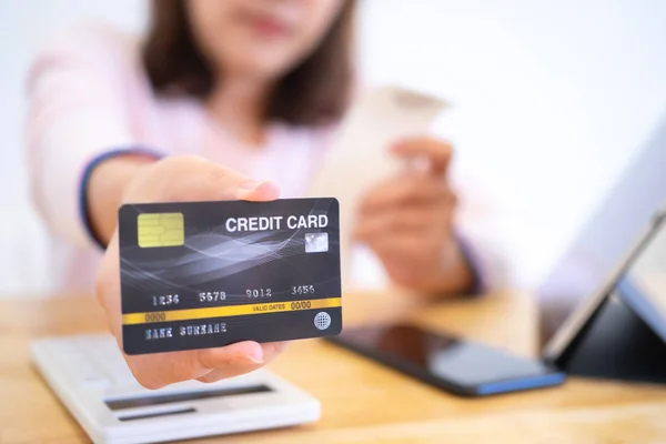 Pay for goods or pay for services using credit cards, business c