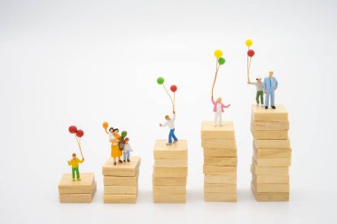 Family Miniature people standing Investment Analysis Or investme