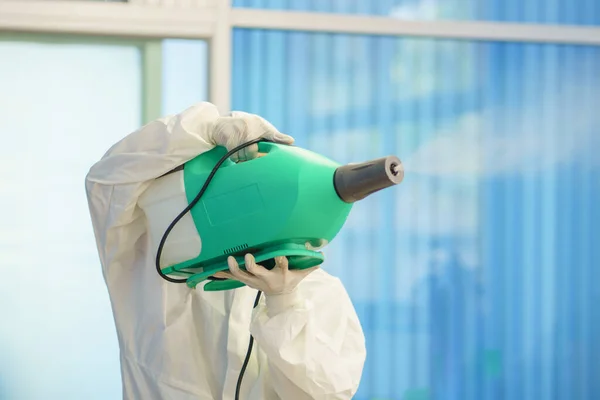 Spruzzatori Disinfettanti Germi Che Aderiscono Sugli Oggetti Sulla Superficie Prevenire — Foto Stock