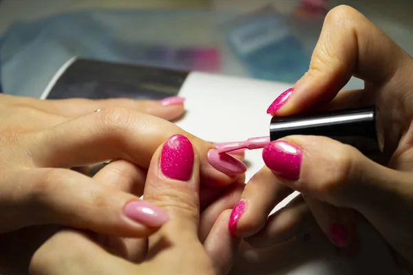 Manicure nail paint. Nail art closeup photo — Stock Photo, Image