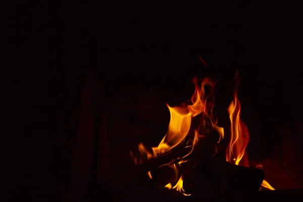 Llamas Fuego Sobre Fondo Negro — Foto de Stock