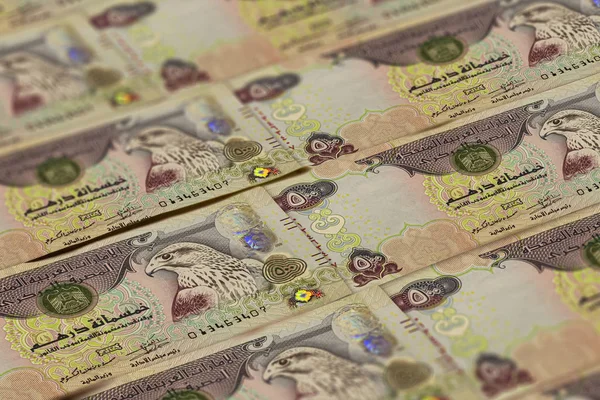 AED. Currency of United Arab Emirates background. Money of UAE. — Stock Photo, Image