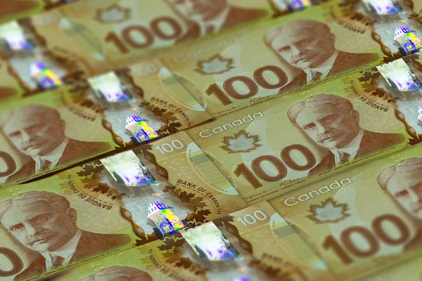 CAD. Fondo de moneda canadiense. Fotografía de cerca. Dólares de Can — Foto de Stock