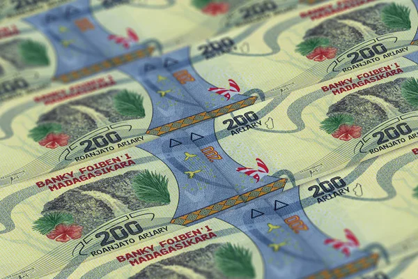 Гроші Мадагаскару. 200 Малагасійських Аріаріїв фінансове минуле. — стокове фото