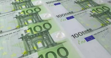 100 Euro basım. Döngü görüntüleri, 3 boyutlu illüstrasyon