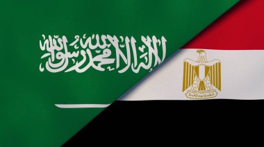 Suudi Arabistan Mısır ulusal bayrakları. Haber, haber, iş torbası.