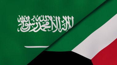 Suudi Arabistan Kuveyt ulusal bayrakları. Haberler, haberler, iş dünyası...