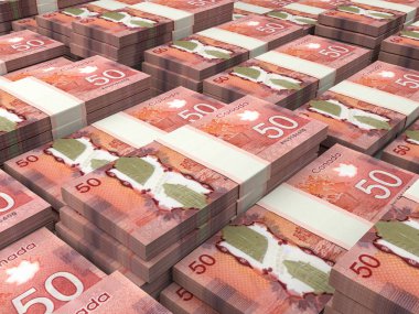 Cad. Kanada para birimi arka planı. Yakın çekim fotoğraf. Can Doları