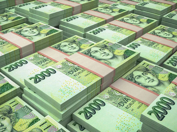 Geld van de Tsjechische Republiek, financiële achtergrond. Tsk. Macro-injectie — Stockfoto