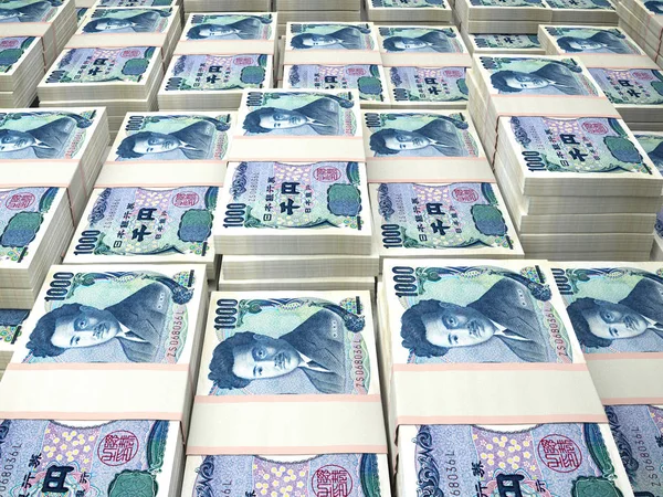 Yen. Moneda de Japón. 1000 yenes japoneses de fondo. Macro fot — Foto de Stock