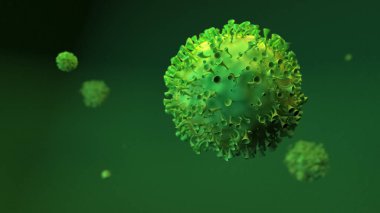 Coronavirus. Background with viruses. Influenza viruses on colorful background. 3D illustration clipart