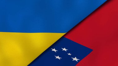 İki Ukrayna ve Samoa bayrağı. Kaliteli bir iş geçmişi. 3d illüstrasyon