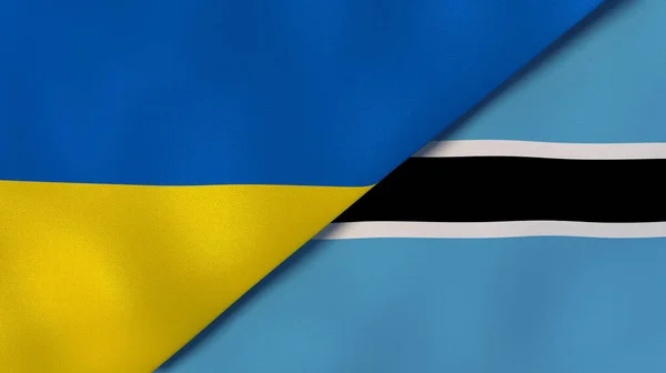Dwa Państwa Bandery Ukrainy Botswany Wysokiej Jakości Doświadczenie Biznesowe Ilustracja — Zdjęcie stockowe