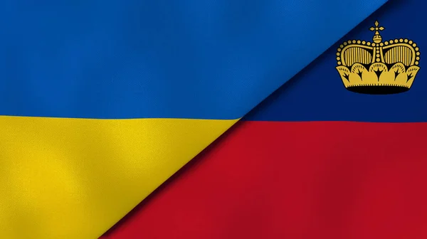 Флаги Двух Государств Украины Лихтенштейна Высококачественный Бизнес Фон Иллюстрация — стоковое фото