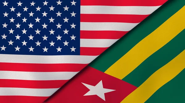 Dos Estados Banderas Estados Unidos Togo Fondo Negocio Alta Calidad — Foto de Stock